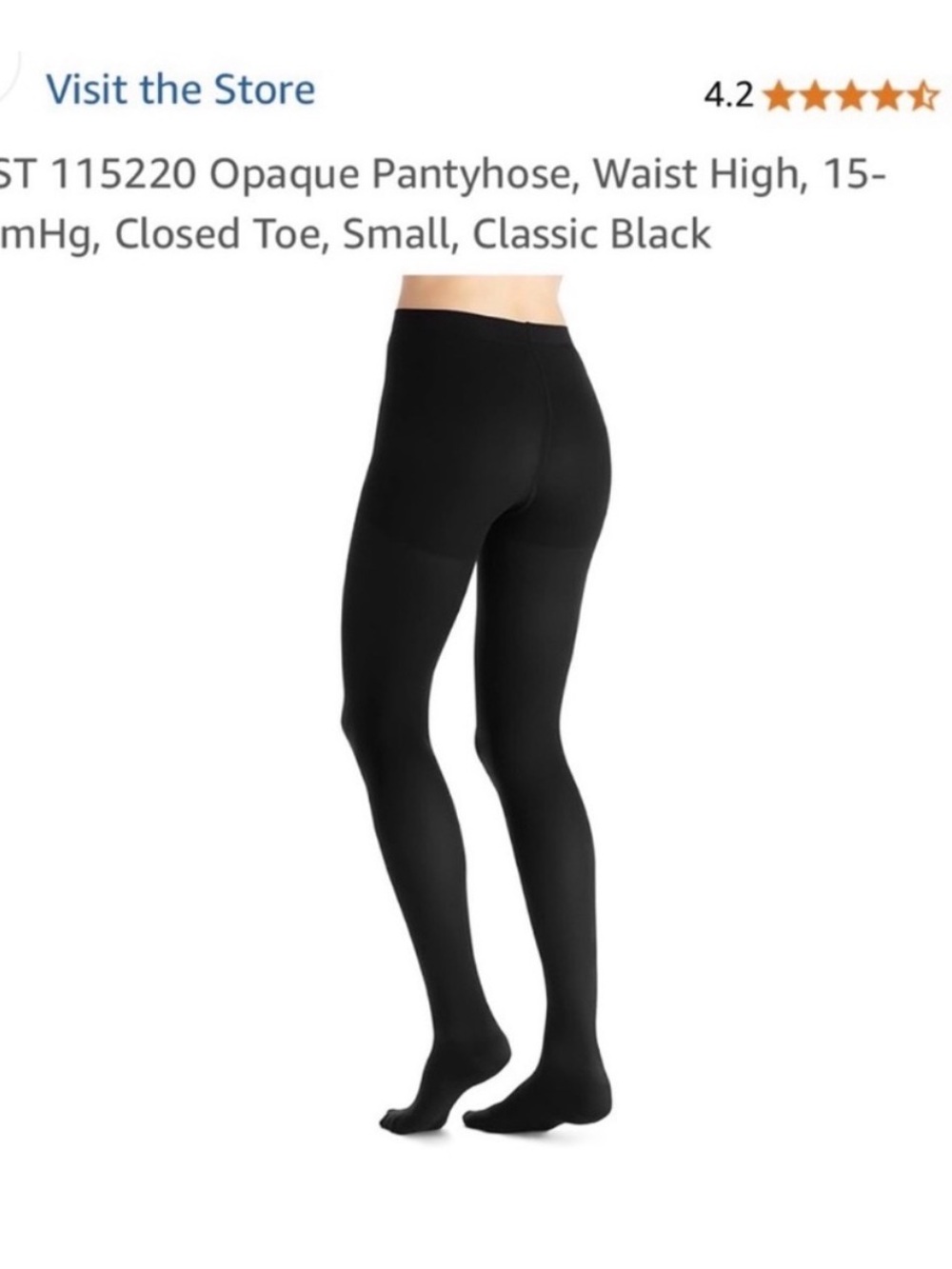 Ultrasheer 15-20 mmHg Compression Hosiery - Small - Black
